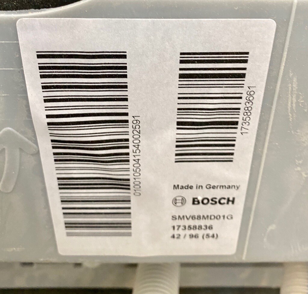 bosch dishwasher smv68md01g
